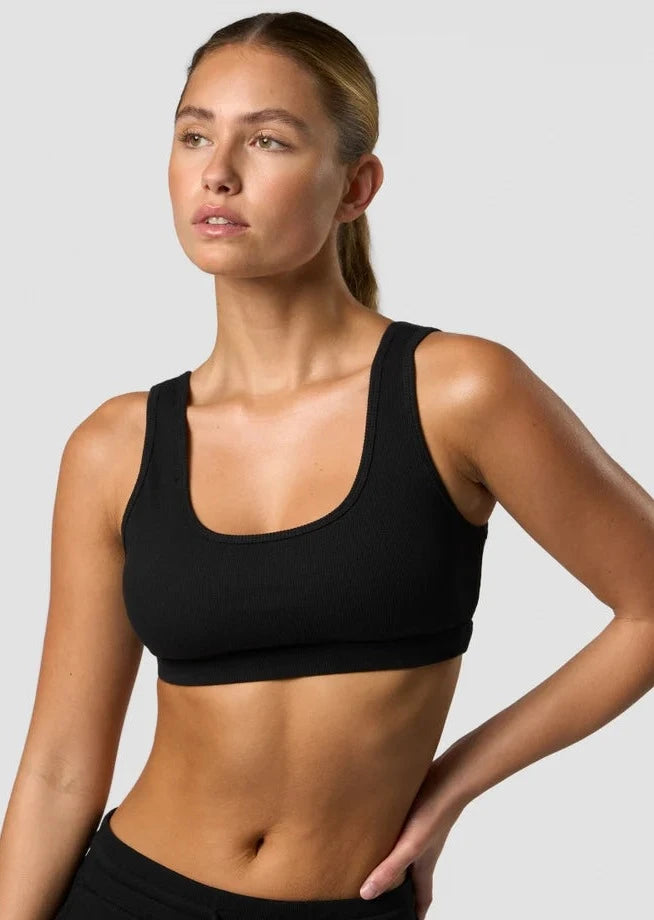 Recharge Ribbed Top - Black - for kvinde - ICANIWILL - Sports BH