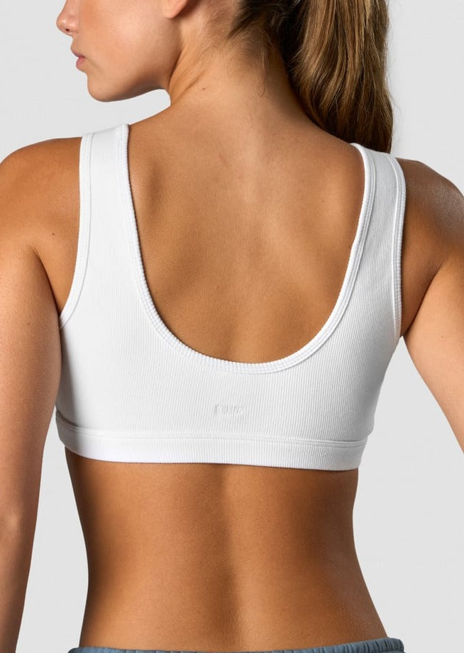 Recharge Ribbed Top - White - for kvinde - ICANIWILL - Sports BH